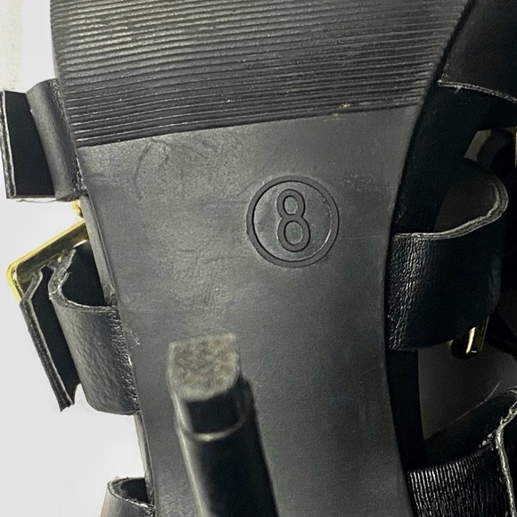 Multiple Straps Stiletto Heel Black Sandals Size 8 - Picture 12 of 12